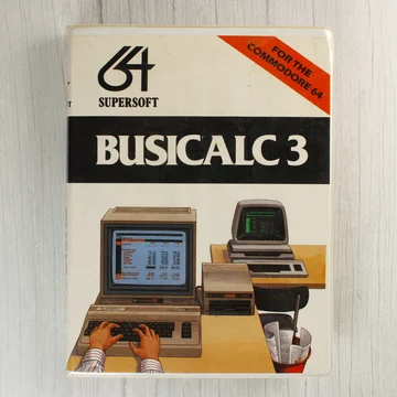 Busicalc 3 szoftver doboza Commodore 64-hez