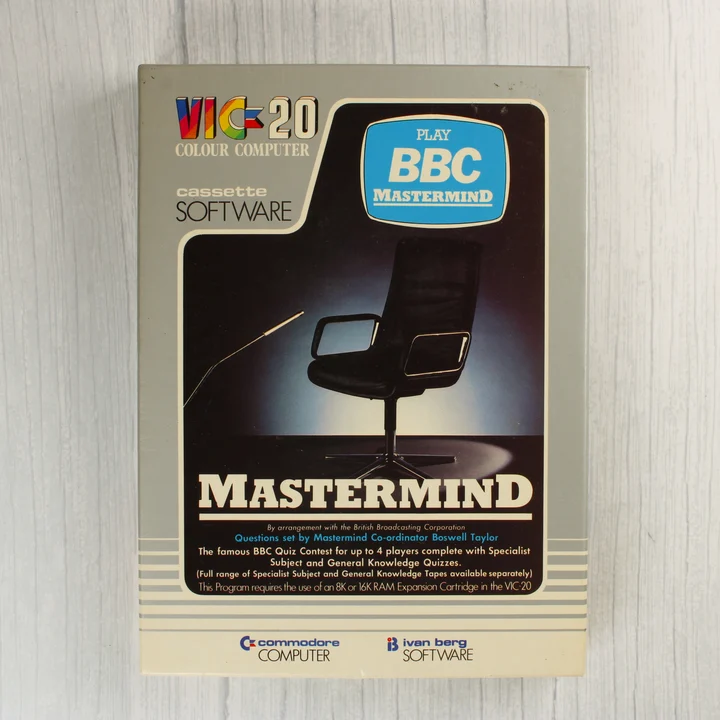BBC Mastermind videójáték doboza Commodore VIC-20-hoz