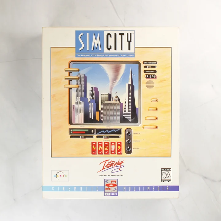SimCity Enhanced CD-ROM nagy dobozos kiadás elölnézete