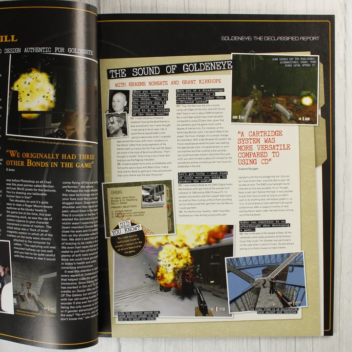 A Retro Gamer magazin belső oldala a GoldenEye zenéjéről szóló cikkel