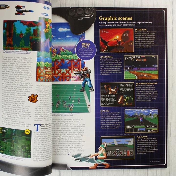 Retro Gamer belső oldalak 1 A Retro Gamer magazin belső oldalai a Mega Drive grafikai képességeiről