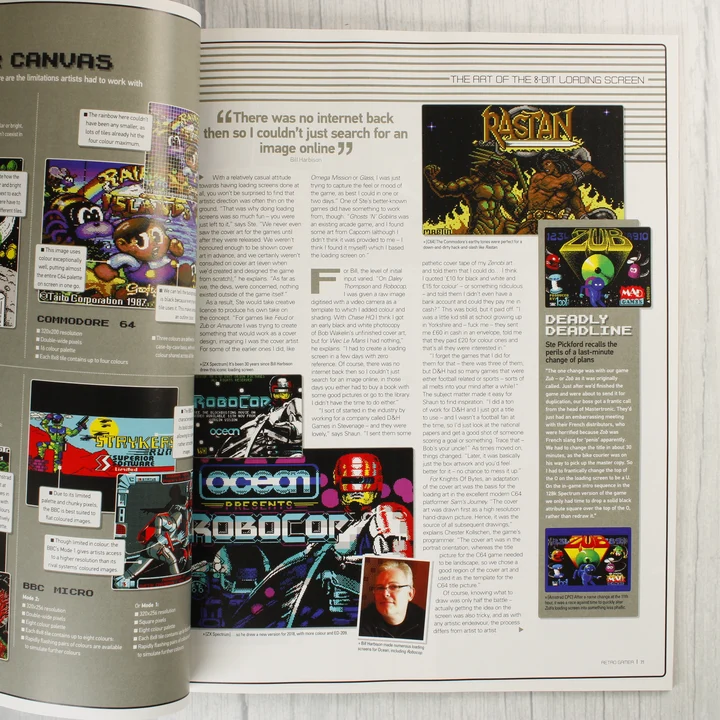 Retro Gamer magazin tartalom A Retro Gamer magazin cikke a klasszikus videójátékok betöltőképernyőiről.