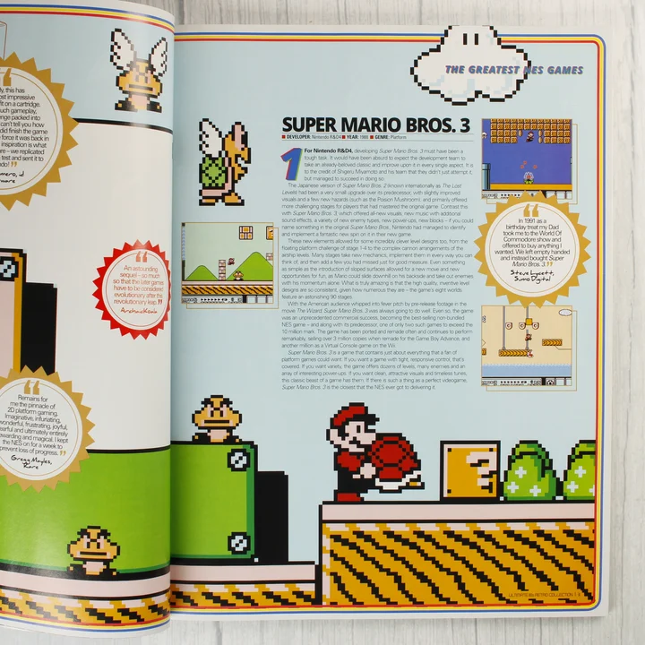 A magazin belső oldala a Super Mario Bros. 3 játékról