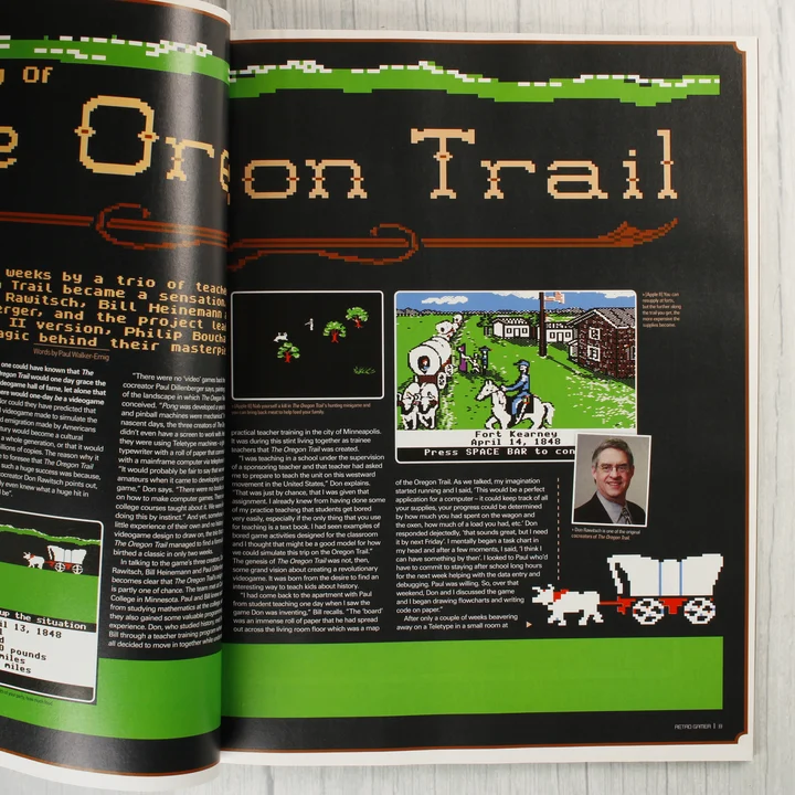 Retro Gamer belső oldal A Retro Gamer magazin belső oldala a The Oregon Trail játékról