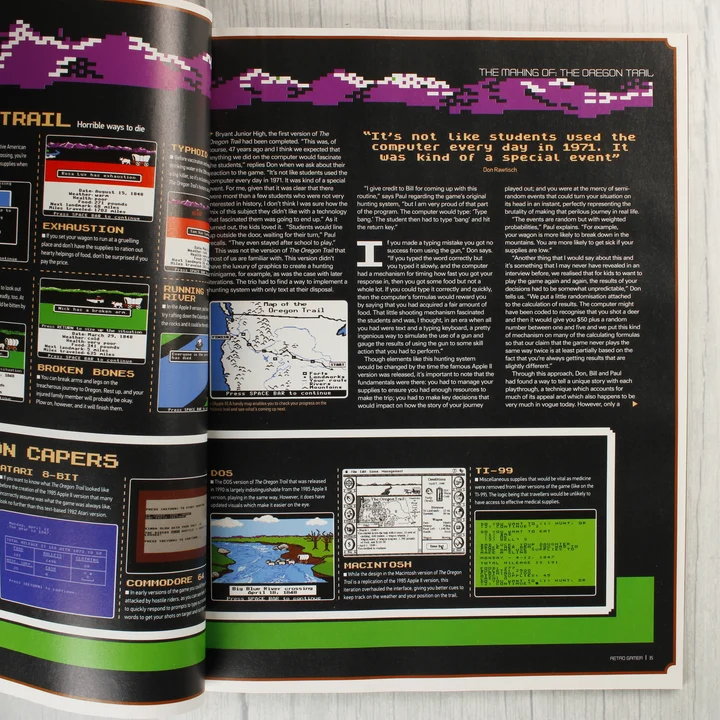 Retro Gamer platform összehasonlítás Részletes leírás a The Oregon Trail különböző verzióiról a magazinban