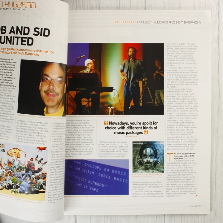 Retro Gamer belső oldal 1 A Retro Gamer magazin belső oldala Rob Hubbard cikkével