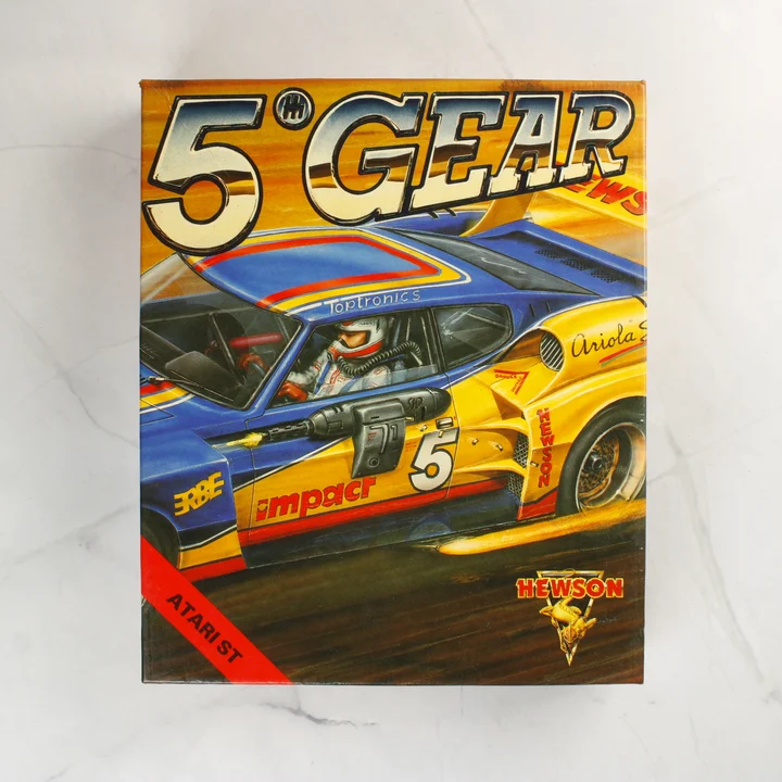 5th Gear Atari ST doboz előlap A 5th Gear videójáték színes illusztrációval ellátott dobozának előlapja