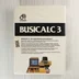 Busicalc 3 szoftver dobozának hátoldala angol nyelvű leírással