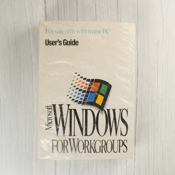 Microsoft Windows for Workgroups szoftvercsomag elölnézete fóliában