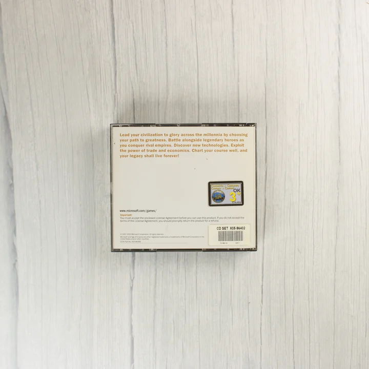 A CD-ket tartalmazó műanyag tok hátoldala