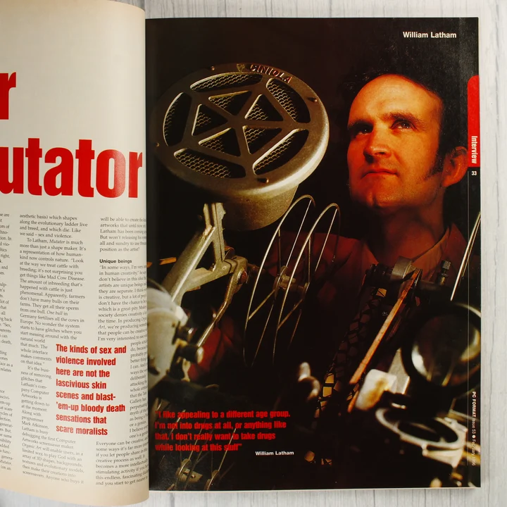 Belső oldal a PC Format magazinból William Latham interjúval