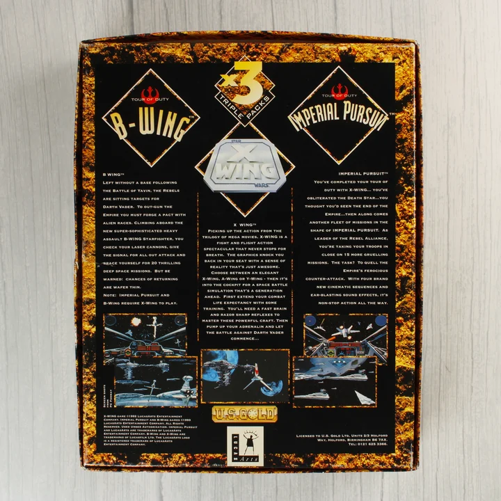 Star Wars X-Wing Triple Pack PC játék dobozának hátoldala