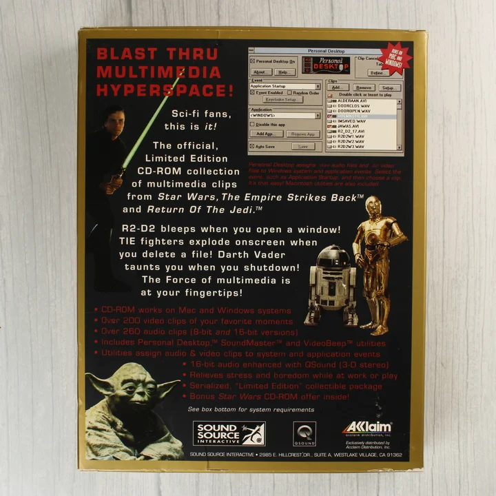 Star Wars Trilogy CD-ROM Limited Edition doboz hátoldala