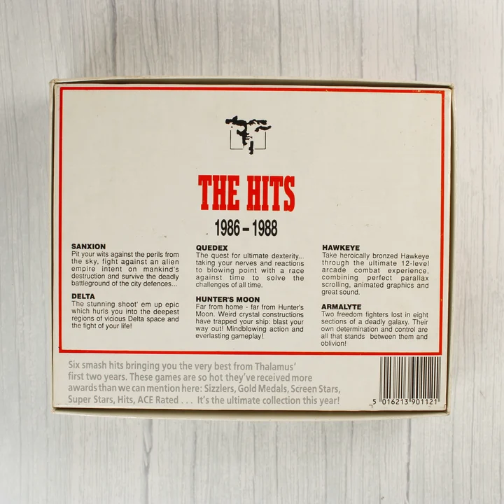 Thalamus The Hits 1986-1988 válogatás dobozának hátoldala leírásokkal