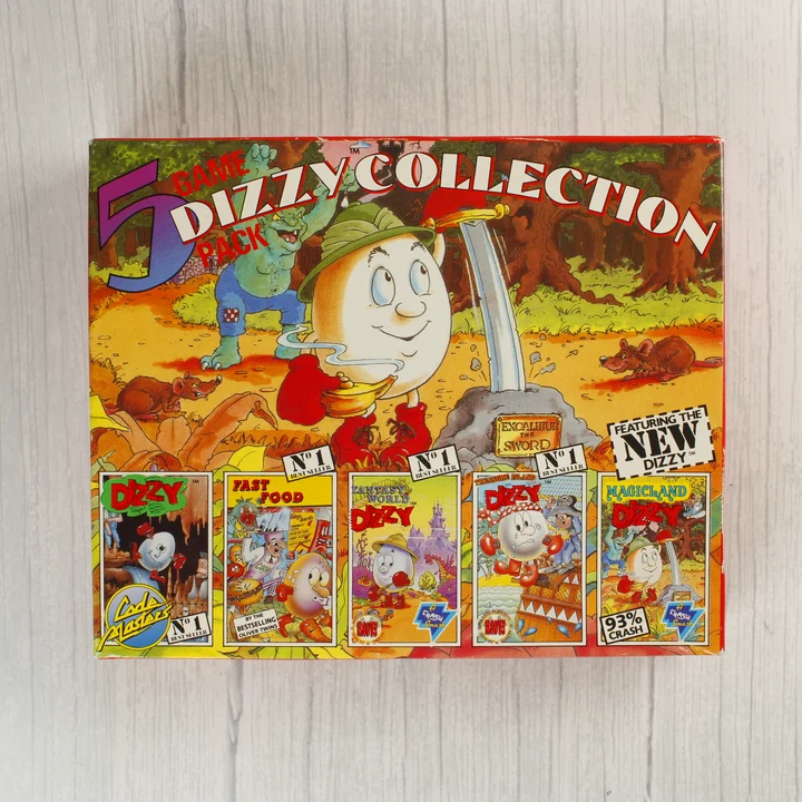 A Dizzy Collection videójáték-válogatás színes kartondoboza elölről.