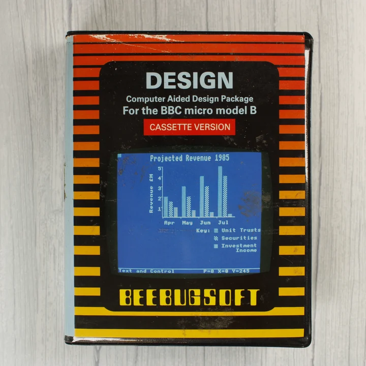Beebugsoft Design szoftver tokjának előlapja BBC Micro géphez