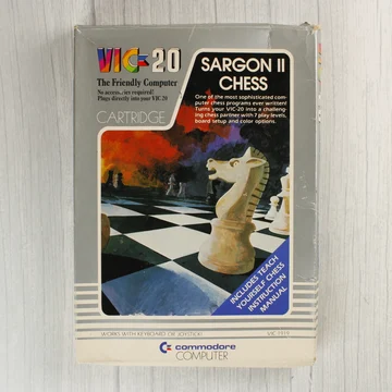 Sargon II Chess videójáték doboza Commodore VIC-20 számítógéphez