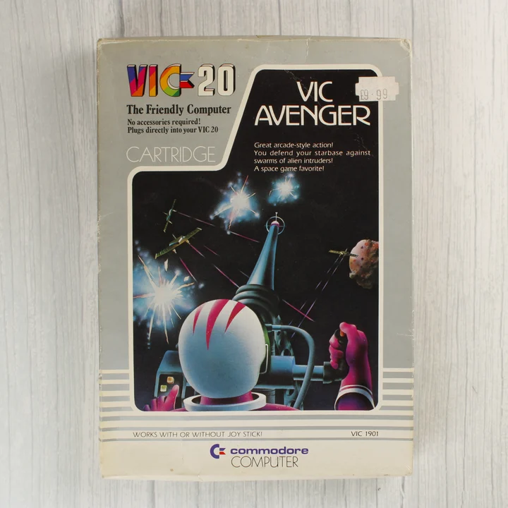 VIC Avenger videójáték doboza Commodore VIC-20 számítógéphez
