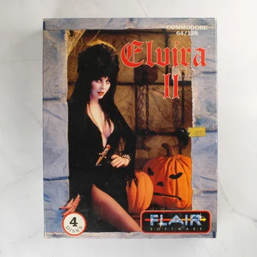 Az Elvira II videójáték dobozának előlapja Elvira fotójával