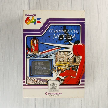 Commodore 64 Communications Modem eredeti illusztrált doboza