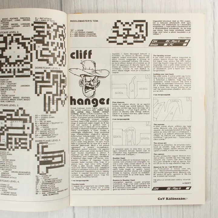 A magazin belső oldala szöveges játékismertetővel