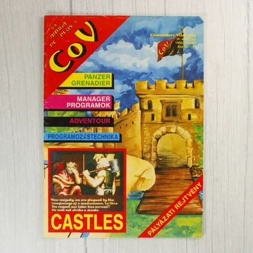A Commodore Világ magazin 24. számának színes borítója egy várral