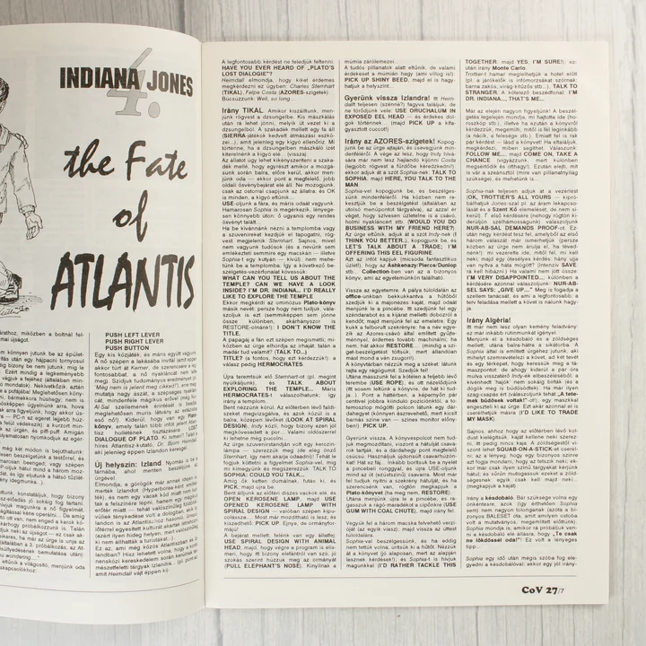 A magazin belső oldala az Indiana Jones and the Fate of Atlantis végigjátszásával.