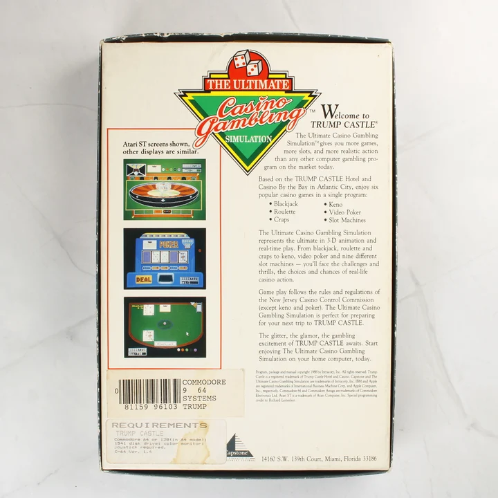 The Ultimate Casino Gambling Simulation doboz hátoldala