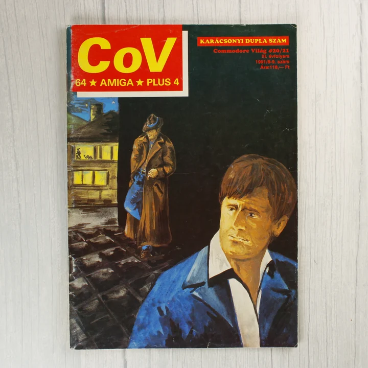 A Commodore Világ magazin 20/21. számának borítója egy éjszakai utcai jelenettel.