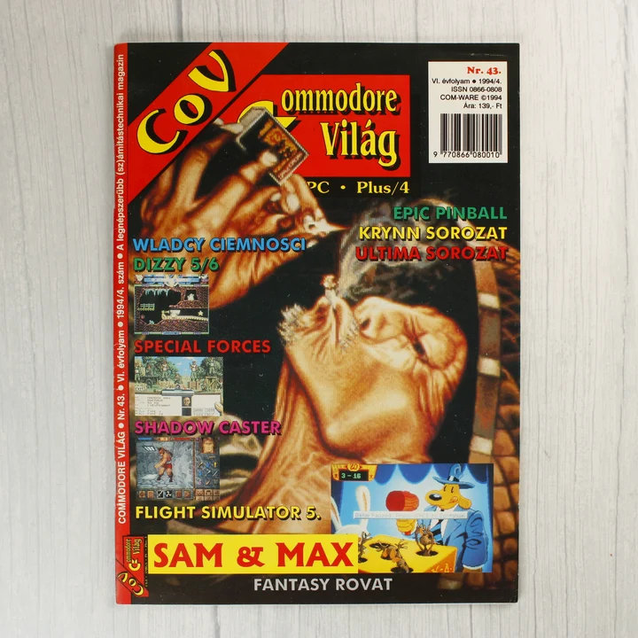 A Commodore Világ magazin 43. számának színes borítója