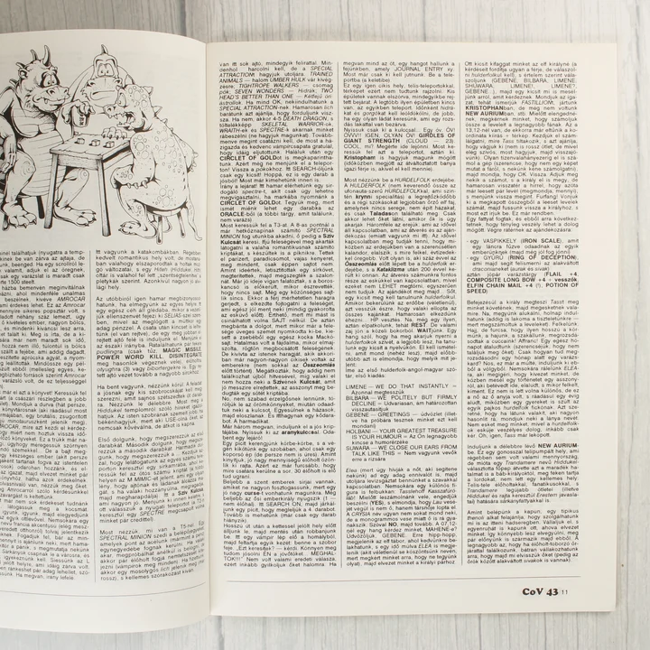 Részlet a Commodore Világ magazin egyik belső oldaláról