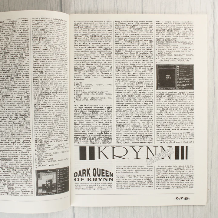 A Commodore Világ magazin belső oldalai szöveggel és képekkel