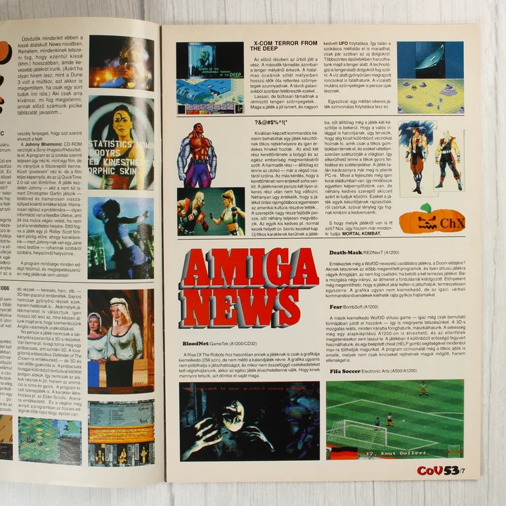 A Commodore Világ magazin belső oldalai Amiga hírekkel
