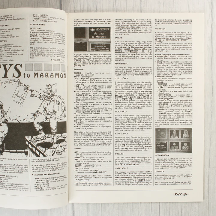 A magazin belső oldalai a Keys to Maramon leírásával