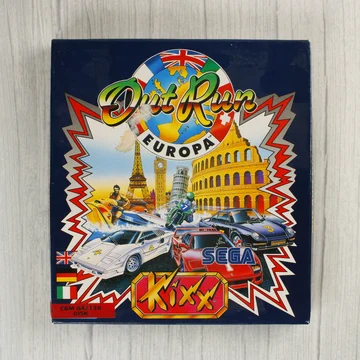 Out Run Europa Commodore 64 játék dobozának előlapja