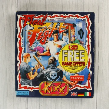 Final Fight videójáték dobozának eleje Kixx logóval