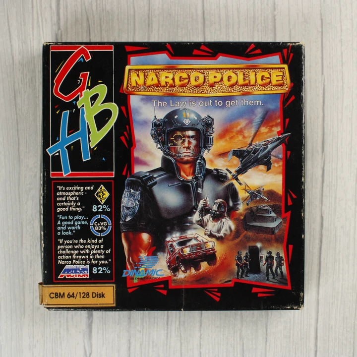 Narco Police Commodore 64 játék dobozának előlapja