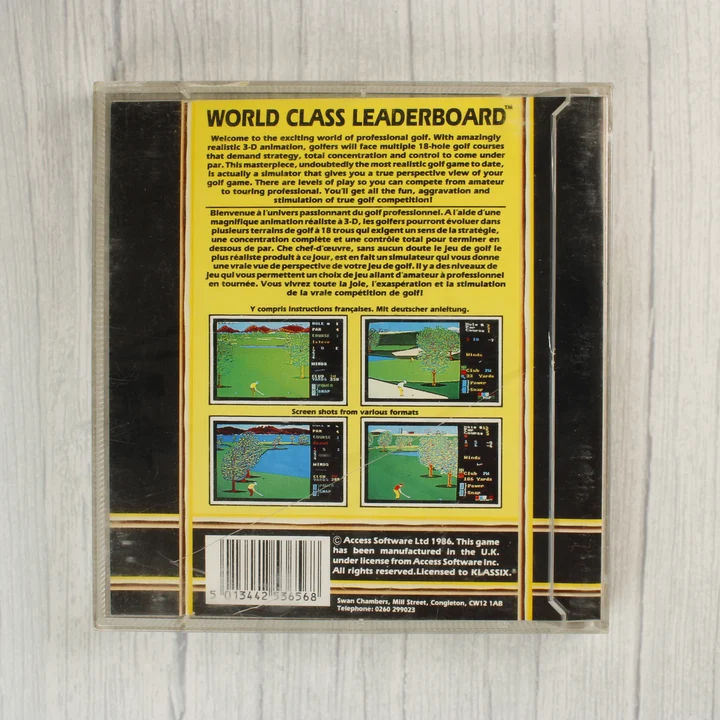 World Class Leader Board Atari ST játék tokja hátulról