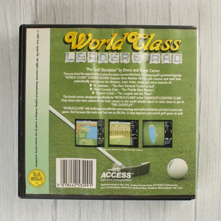 World Class Leader Board C64 játék hátlapja