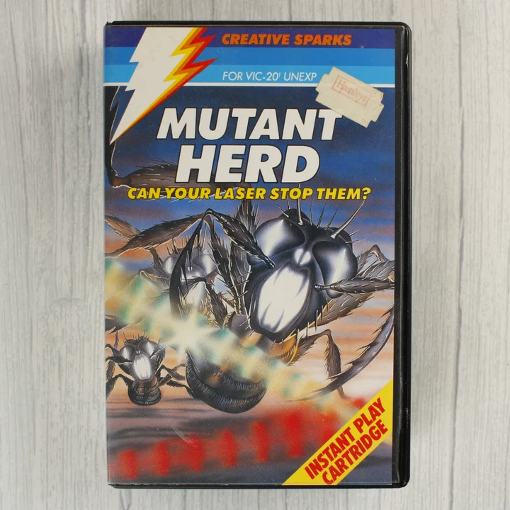 Mutant Herd videójáték doboza Commodore VIC-20-hoz