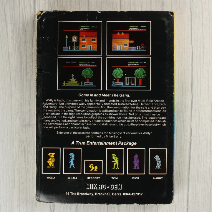 Everyone's a Wally Commodore 64 játék hátoldala