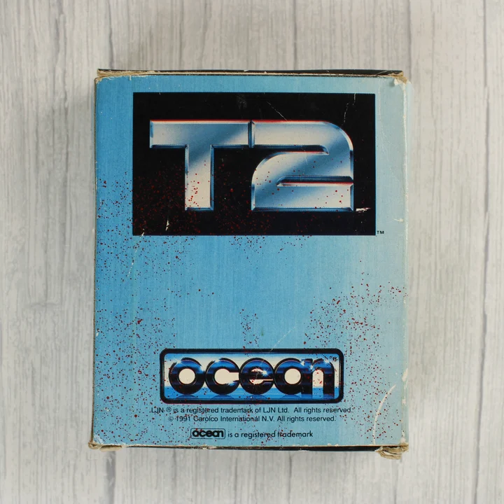 Terminator 2 Judgment Day Commodore 64 játék doboza hátulról