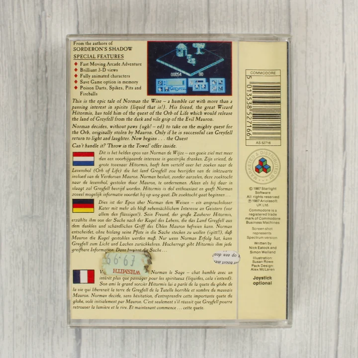 Greyfell: The Legend of Norman játék hátoldali borítója