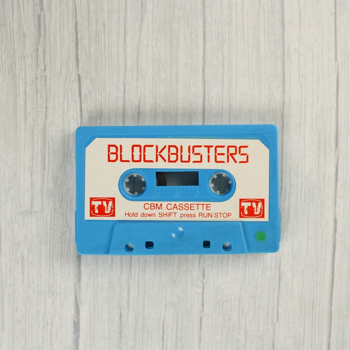 Blockbusters C64 kék kazetta Kék színű Blockbusters Commodore 64 kazetta