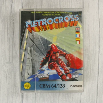 Metro-Cross videójáték borítója Commodore 64-hez