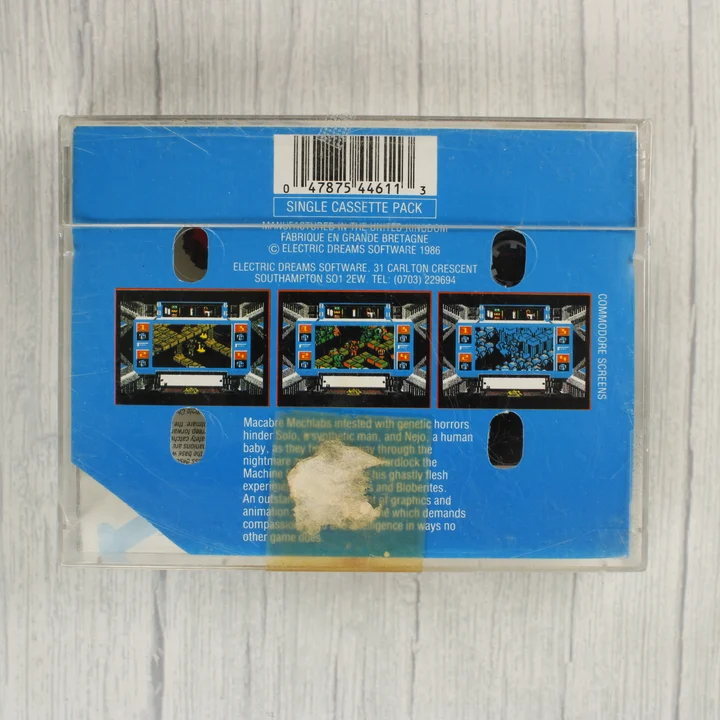 Prodigy C64 hátlap Prodigy Commodore 64 videójáték tokjának hátoldala