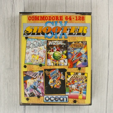 Six Shooter Commodore 64 videójáték-válogatás elölnézete a színes borítóval