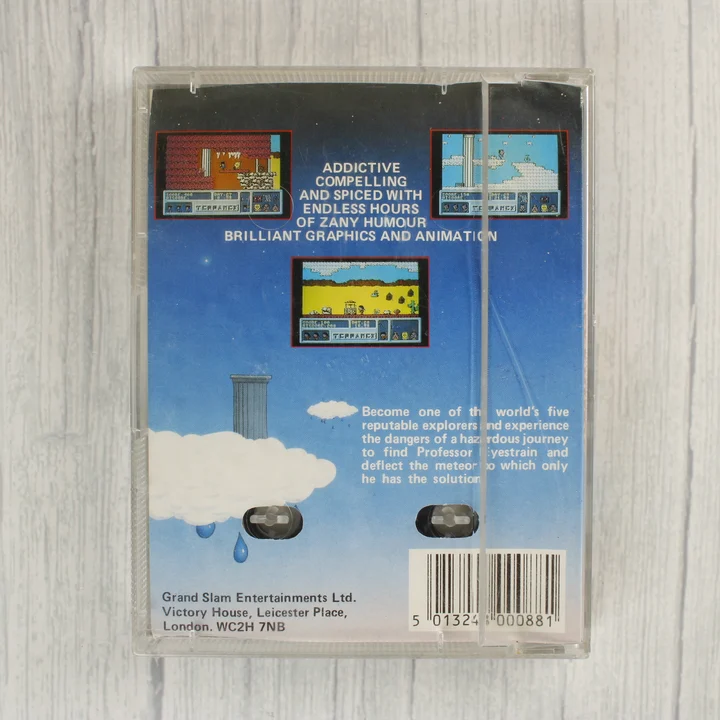 Terramex Commodore 64 játék kazetta tokban hátulnézetből