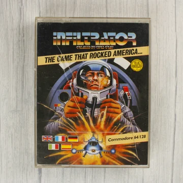 Infiltrator Commodore 64 videójáték tokja elölről