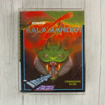 Salamander videójáték Commodore 64 kazetta tokban elölnézet